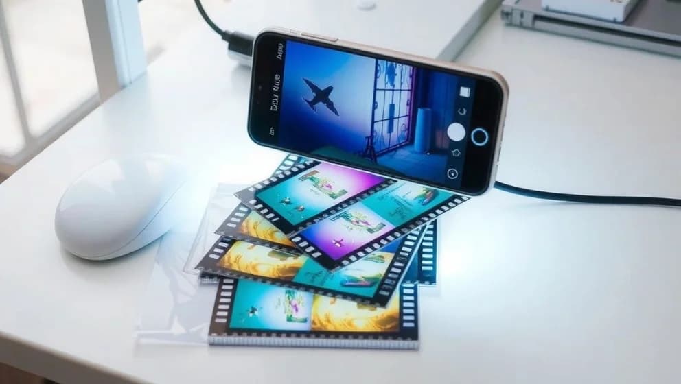 Skanna diabilderna med mobilen