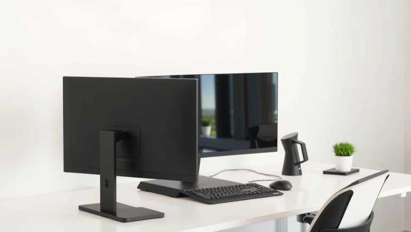 Välvd skärm för bättre kontorsarbete